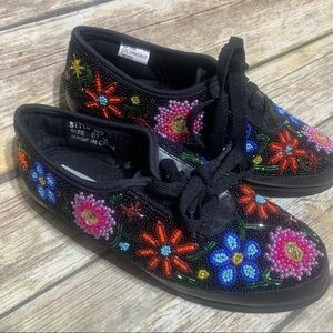 Vintage 1993 Glass Beaded Shoes‎